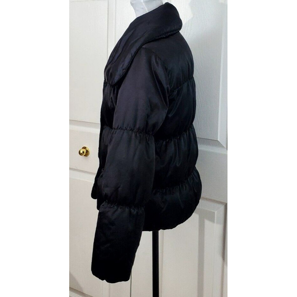 Old Navy Womens Black Puffer jacket Down Feather Fill Short Winter Coat Sz M EUC - Picture 2 of 7